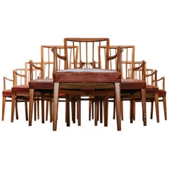 Antique Early 20th Century Set of Cotswold School Walnut Armchairs