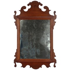 Diminutive 18th Century Mahogany Chippendale Mirror or Looking Glass