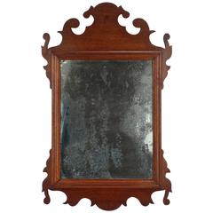 Diminutive 18th Century Mahogany Chippendale Mirror or Looking Glass 10