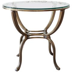 Mastercraft Brass and Glass Round Side Table