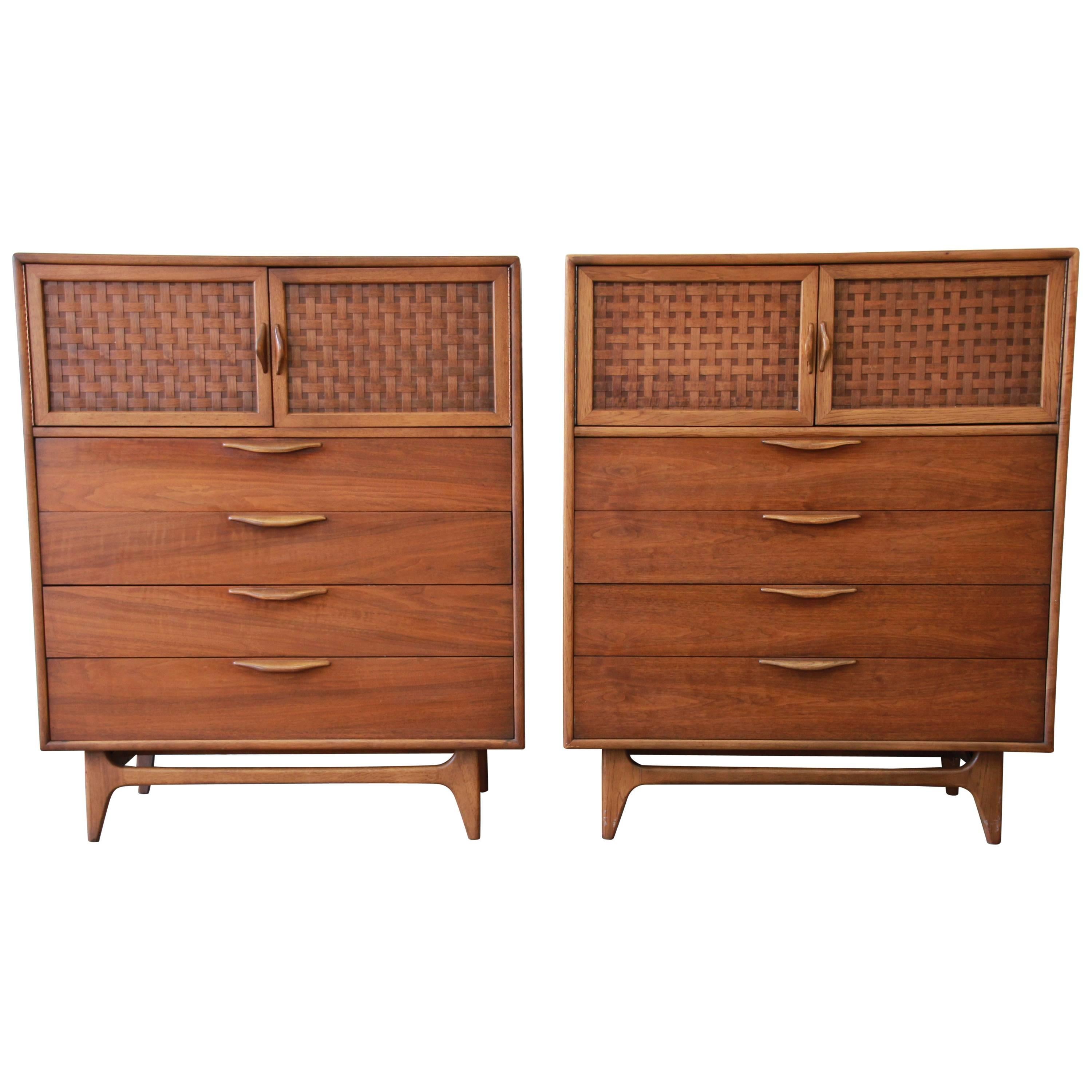 Warren Church for Lane Mid-Century Modern Gentleman's Chests, Pair