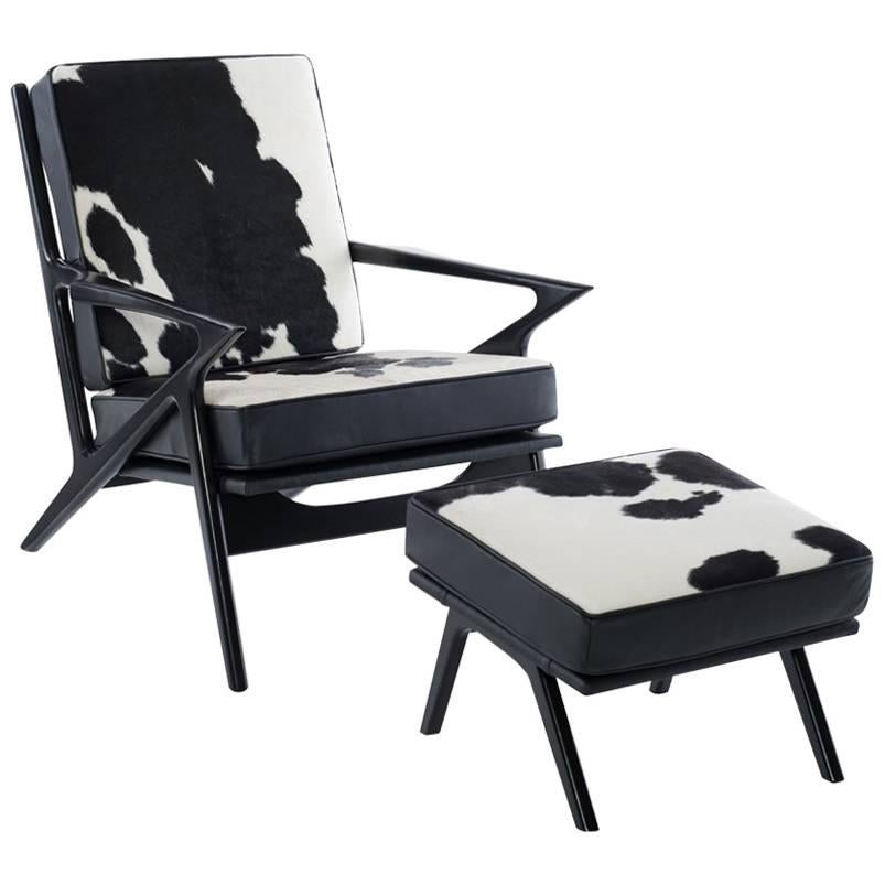 Modern Danish "Z" Lounge Chair  Manner of Poul Jensen
