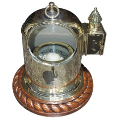 Used English Brass and Mahogany Yacht Binnacle Southampton, Circa 1870