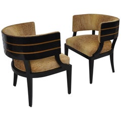 Pair of Art Deco Donald Desky Style French Lounge Chairs, 1940s