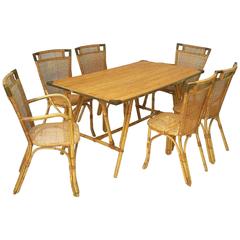 French Bamboo Table and Chairs Set 11