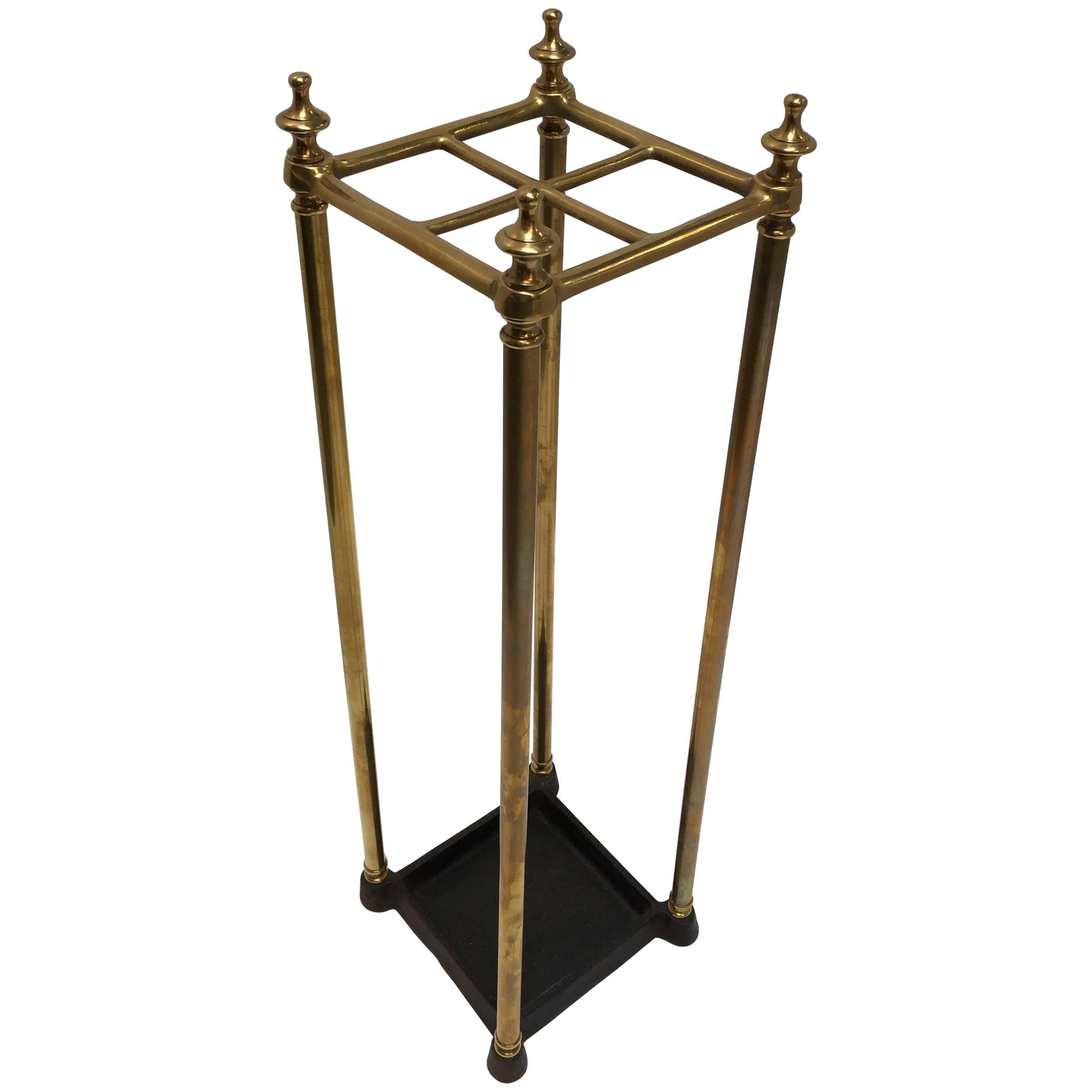 Victorian Brass and Cast Iron Umbrella Stand, circa 1860