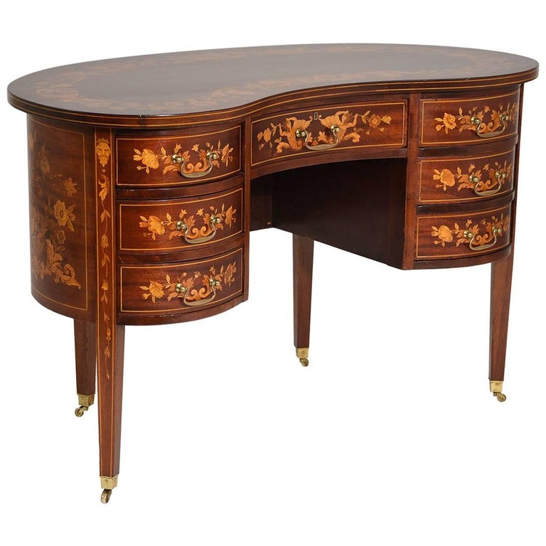 Antique English Inlaid Kidney Desk For Sale At 1stdibs Antique English Inlaid Kidney Desk For Sale - Antique English Inlaid Kidney Desk For Sale At 1stdibs