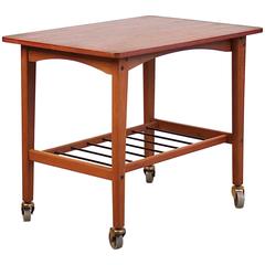 Vintage Danish Teak Side Table or Cart