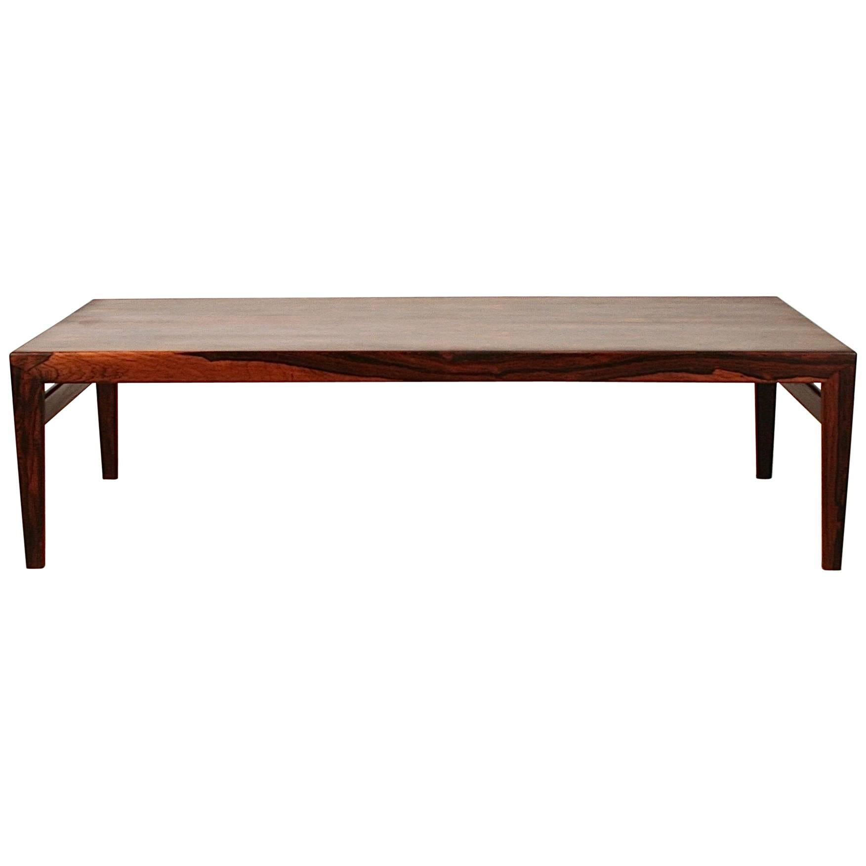 Vintage Danish Rosewood Coffee Table For Sale
