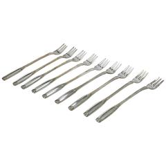 Nine Vintage Hotel Silver Plate Seafood Forks by Oneida 1