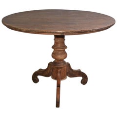 Antique Round Pedestal Tripod Dining Table