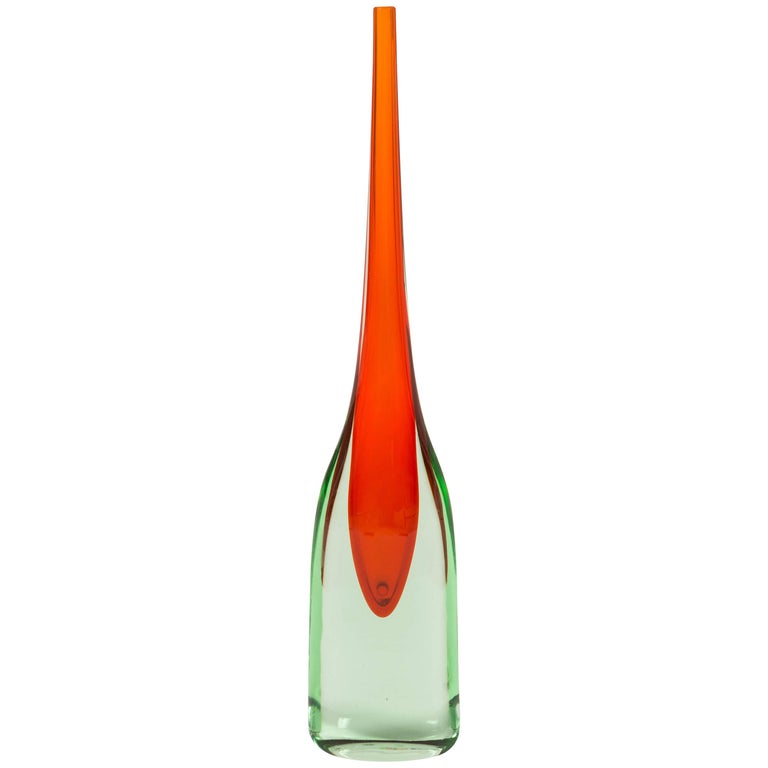 Tall Murano Glass Submerso Vessel at 1stDibs