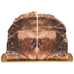 Petrified Wood Bookends by Gibson