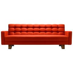 Sofa Adoni in Spectrum Red Melton Wool with Walnut Feet by Stuart Scott, 2017 2
