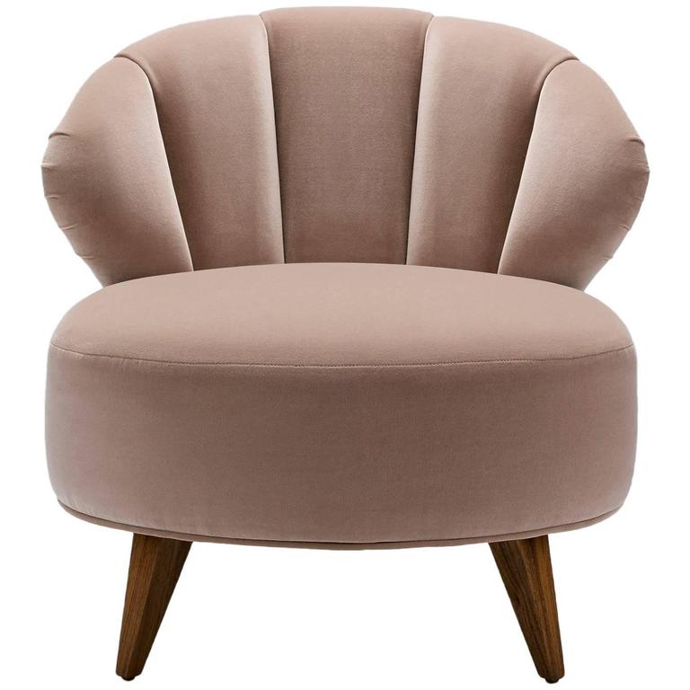 Chair Princess Bella in Pink Velvet with Fluted Back