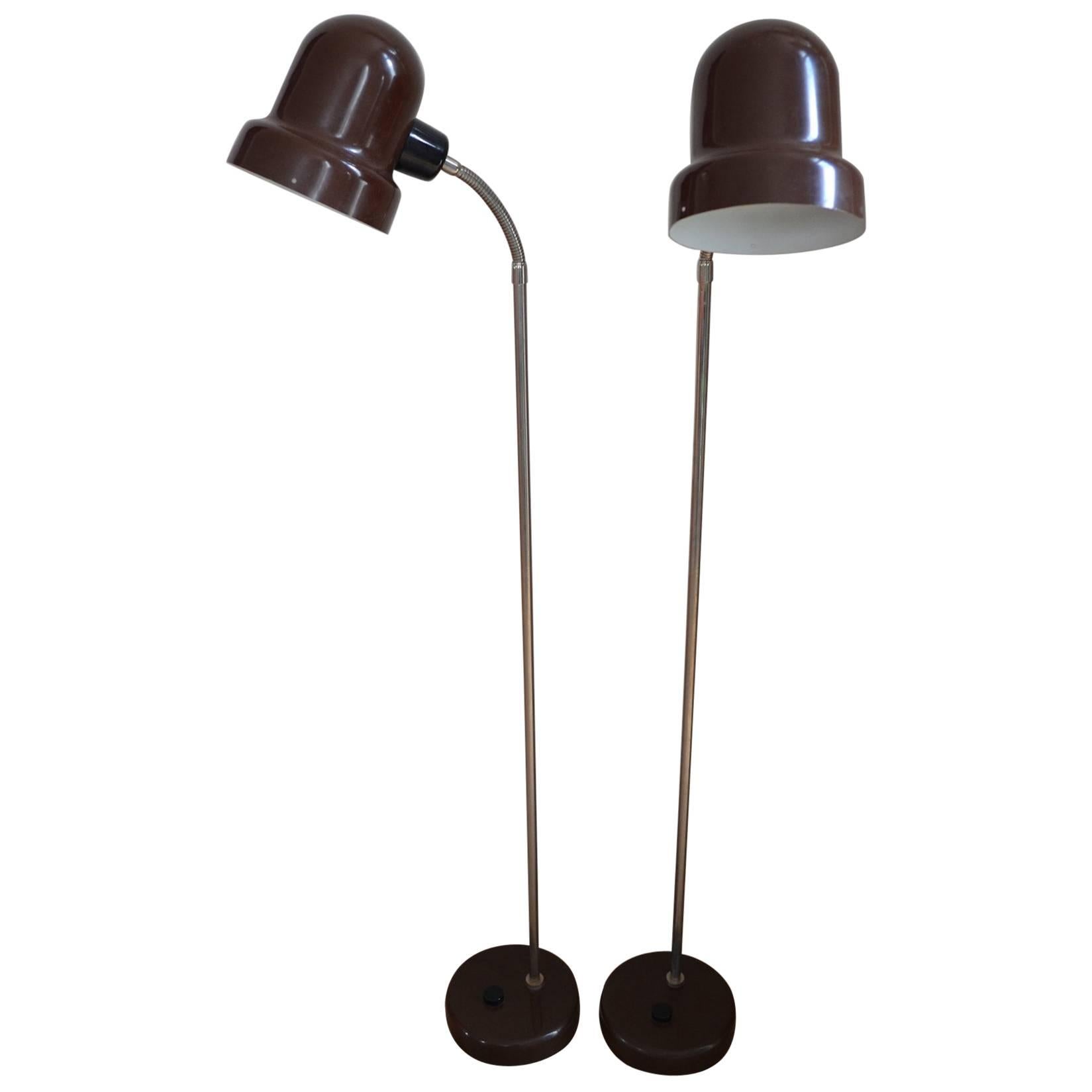 Pair of 1960s Adjustable Floor Lamps For Sale