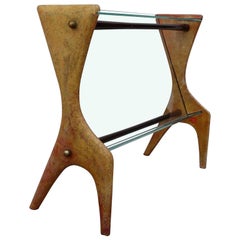 Porte-revues en parchemin style Ponti 1950s