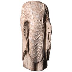 Tang Dynasty Marble Sculpture of a Standing Buddha