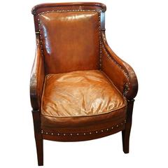 French Mahogany Empire Library Chair