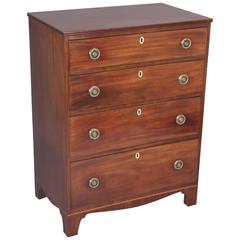 Antique George III Period Mahogany Narrow Chest-of-Drawers