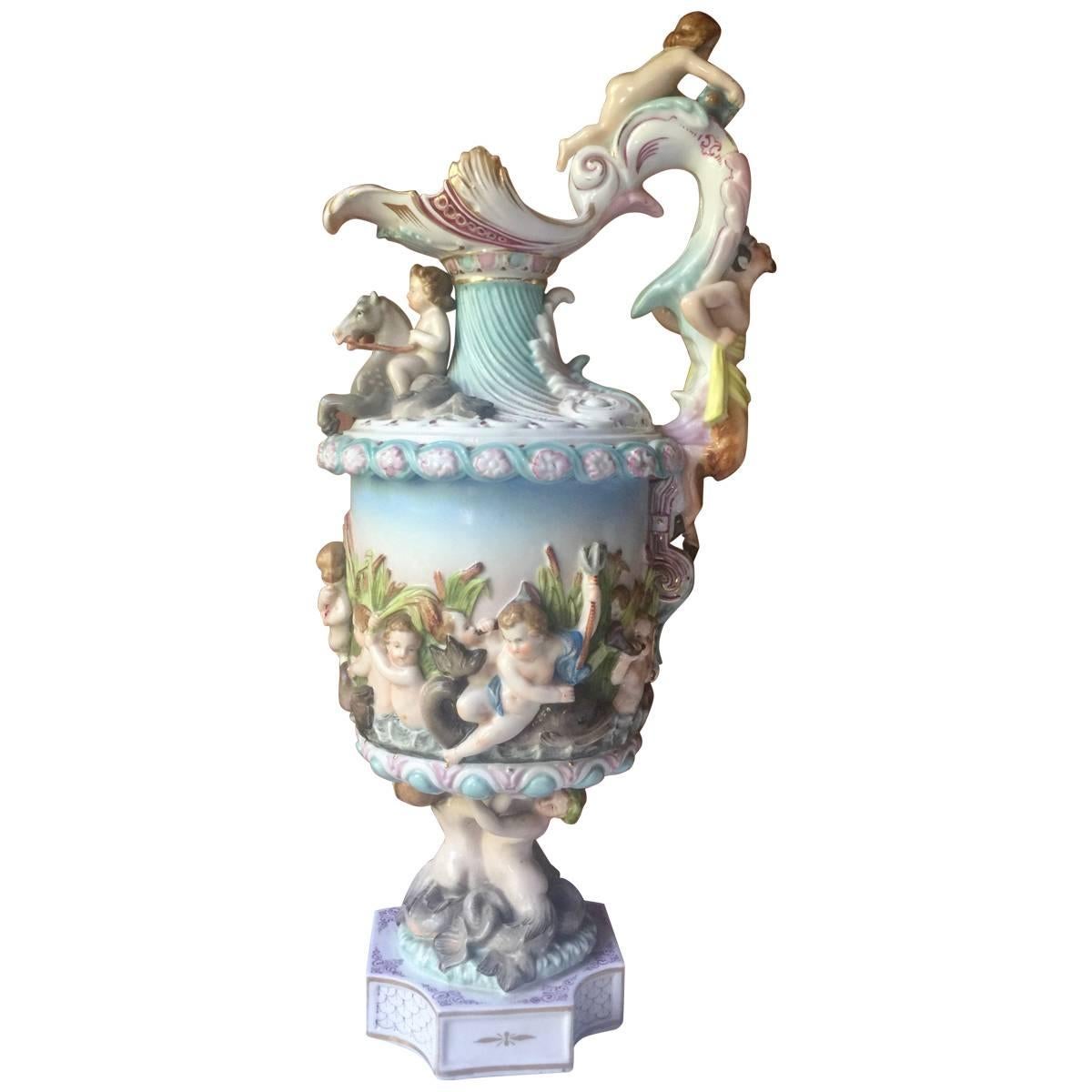 20th Century Antique Porcelain Ewer