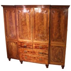 Antique George IV Period Mahogany Breakfront Wardrobe