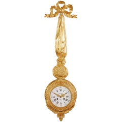 Antico orologio a cartello francese in bronzo dorato di Autray Fils, Parigi