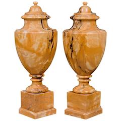 Neoclassical Siena Marble Pair of Vases