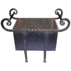Good Quality Arts and Crafts Copper and Steel Hand Hammered Log Box