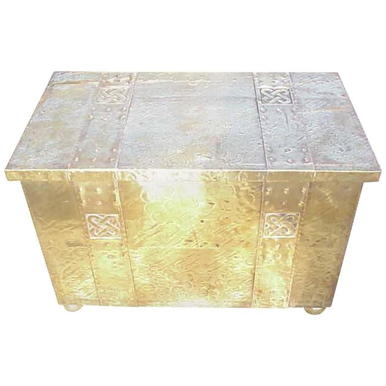 Arts and Crafts Glasgow Style Brass Log/Coal Box in the Margret Gilmour