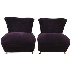 Italian Pair of Slipper Chairs Osvaldo Borsani, 1940 4