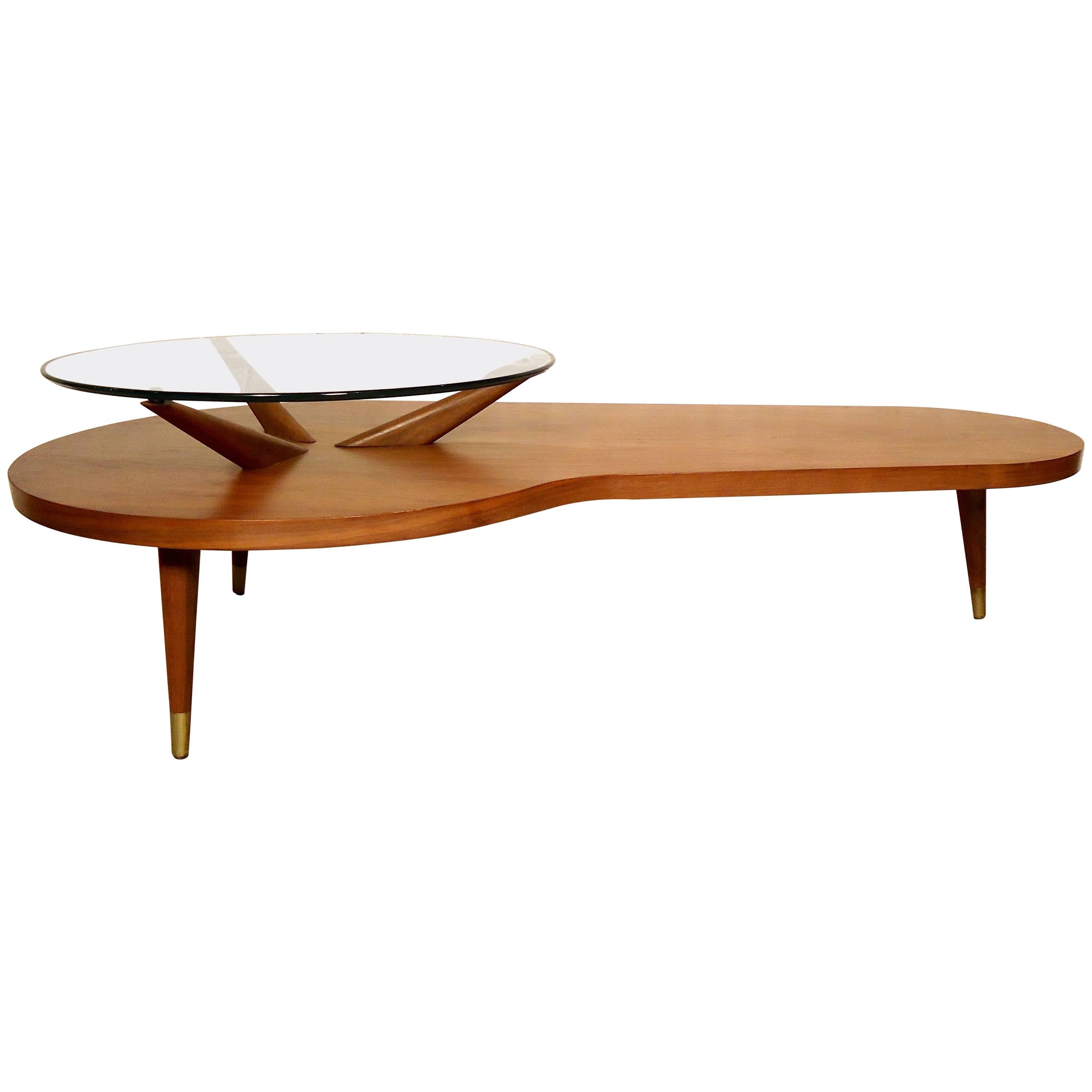 Elegant Mid-Century Modern Two-Tier Coffee Table