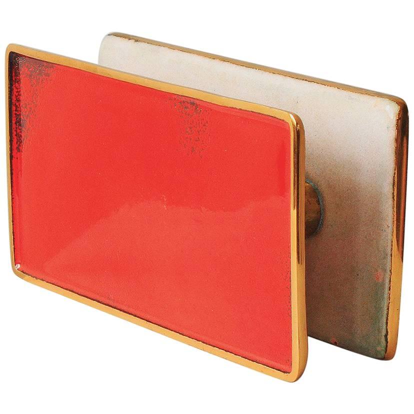 Gio Ponti Door Handles with Hand-Polished Enamel on Brass by Paolo De Poli