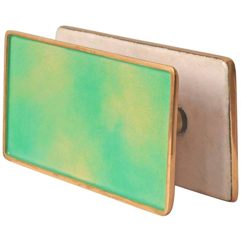 Gio Ponti Door Handles with Hand-Polished Enamel on Brass by Paolo De Poli
