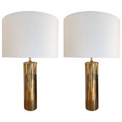Pair of Brass 1970s Table Lamps