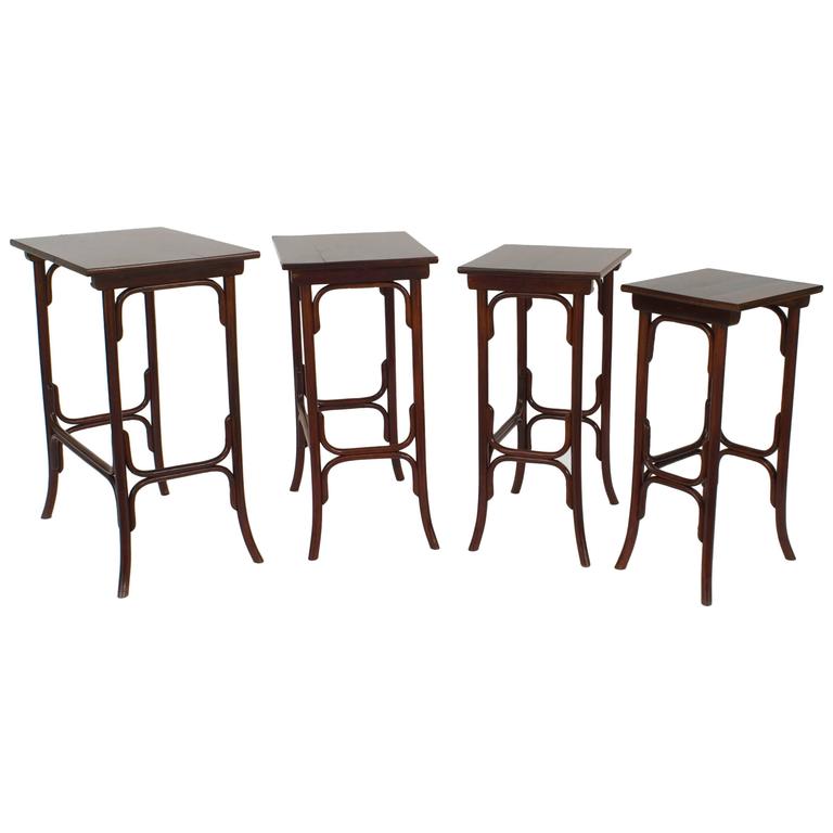 Beechwood Furniture Exterior austrian bentwood beechwood stained mahogany nest of four tables Beechwood Furniture Exterior austrian bentwood beechwood stained mahogany nest of four tables