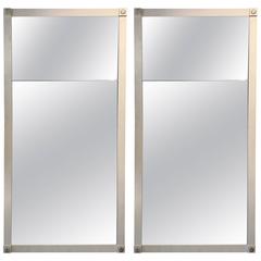 Pair of Custom Painted Trumeau Style Mirrors 4