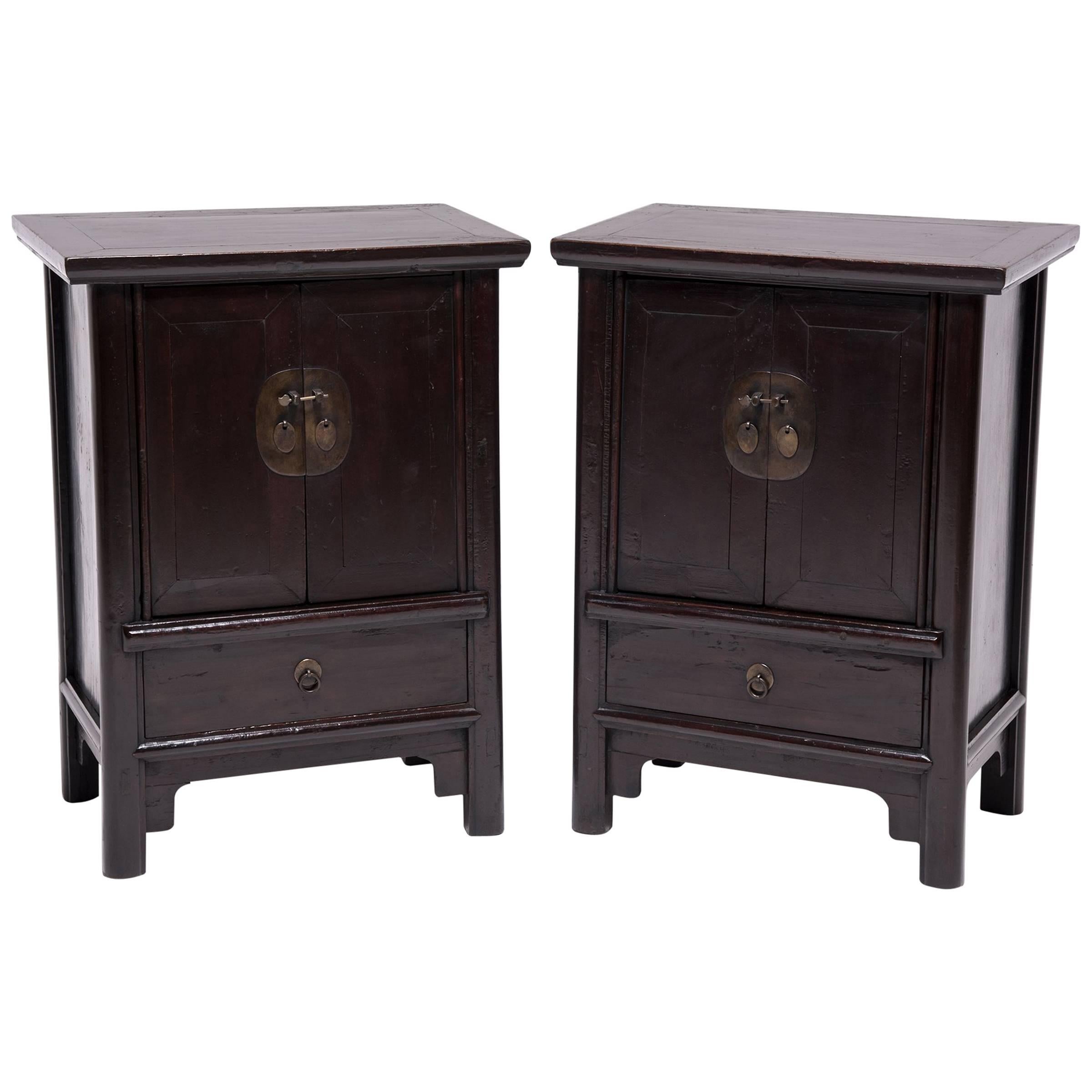 Pair of Chinese Inset Kang Cabinets