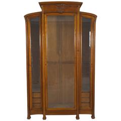 French Art Nouveau Walnut Display Cabinet 9