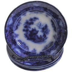 Set of Four Formosa 19th Century Flo-Blue Luncheon Plates