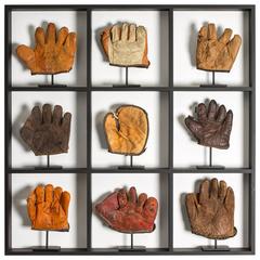 Collection of Vintage Children's Baseball Gloves