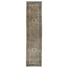 Early 20th Century Antique Karajeh Carpet in Blue/Gray and Taupe/Brown