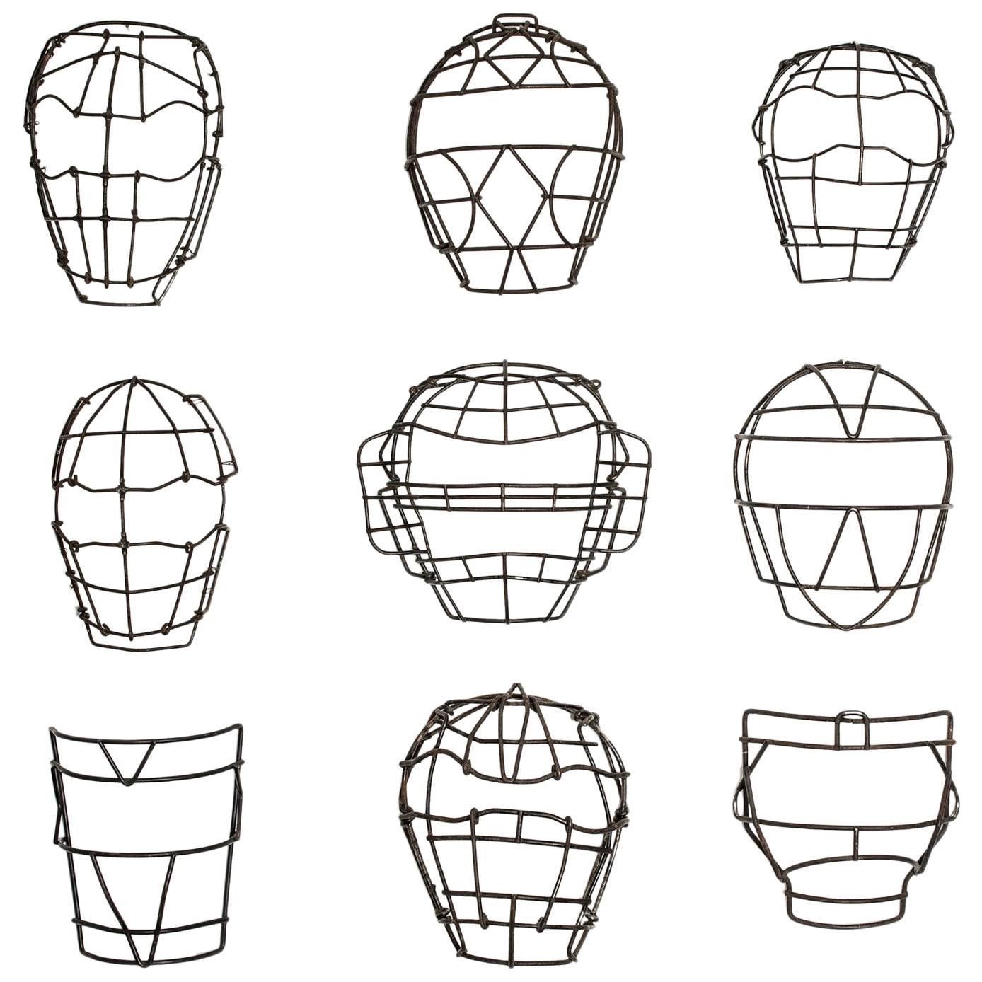 Collection of Antique Baseball Catchers Masks