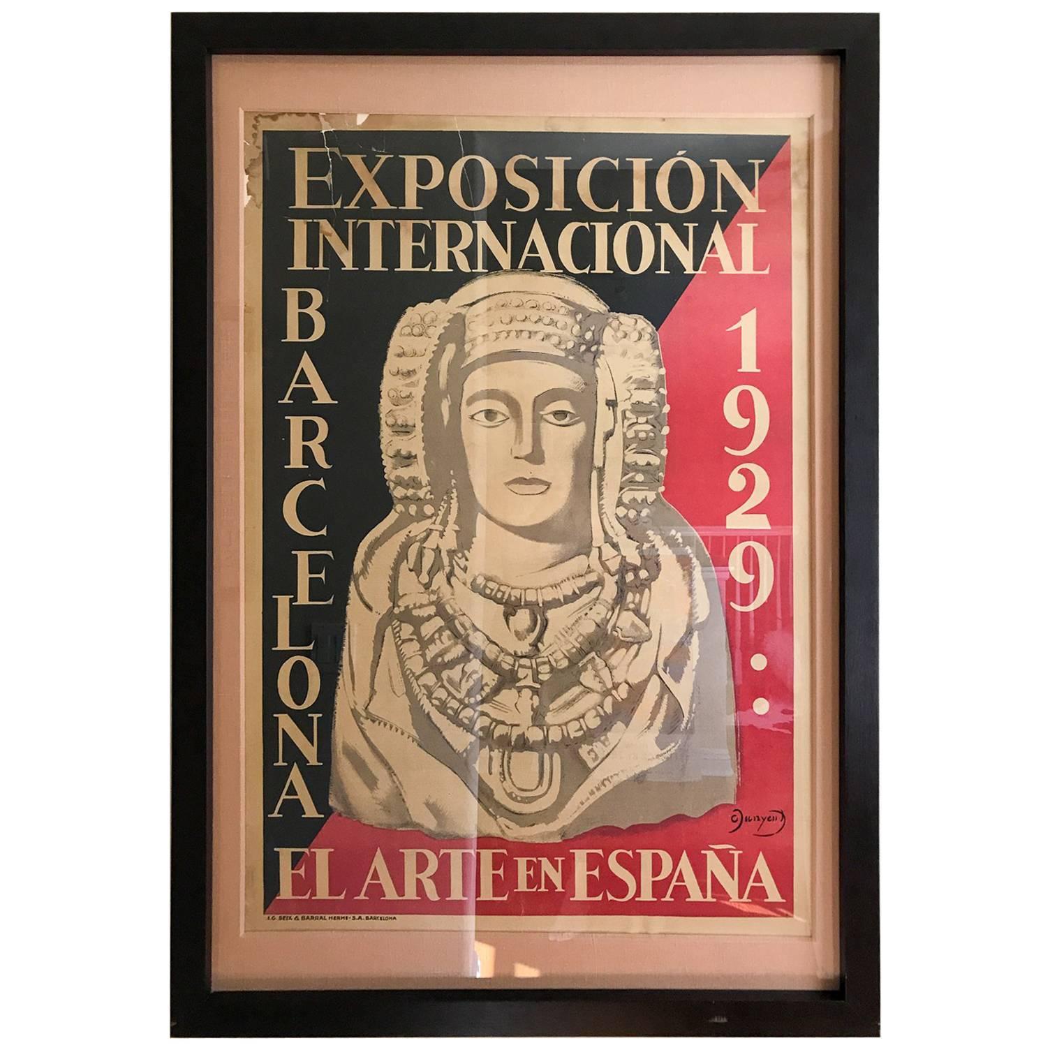 Original World's Fair Poster from Barcelona, 1929