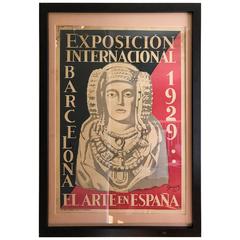 Original World's Fair Poster from Barcelona, 1929