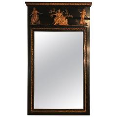 French Ebonized Neoclassical Style Wall or Console Mirror 11