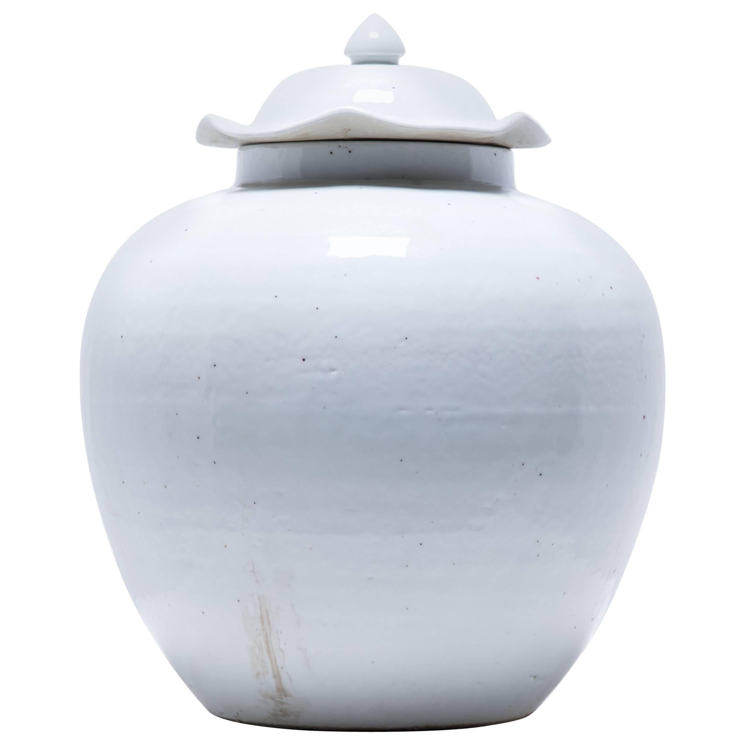 Chinese Cloud Onion Jar with Wavy Lid