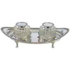 Antique English, Sterling Silver Inkstand