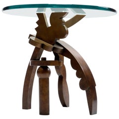 Side Table in Bronze and Glass by Garry Knox Bennett