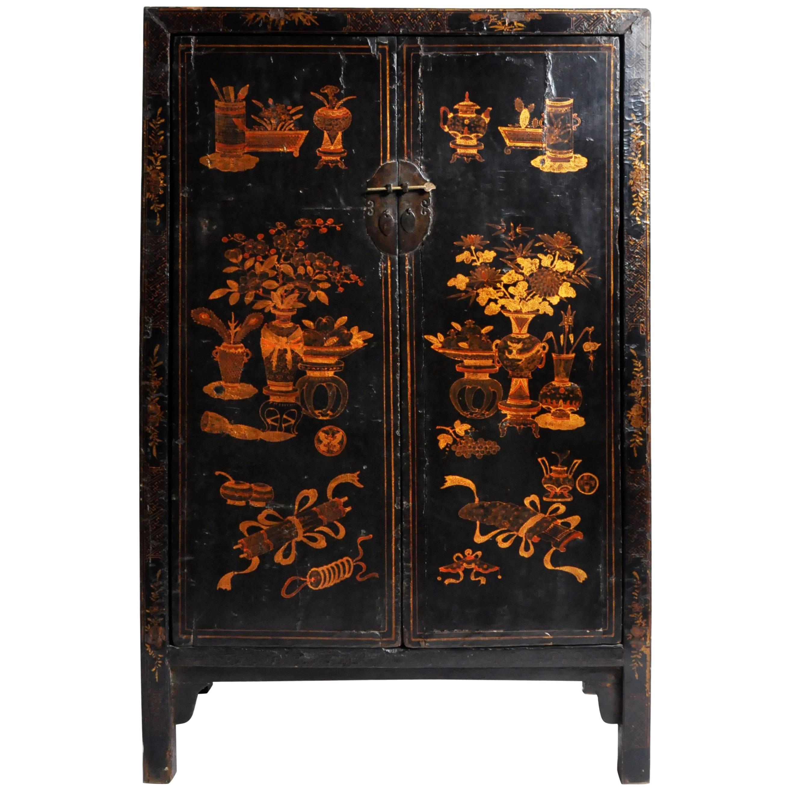 Chinese Cabinet with Hand-Painted Decoration